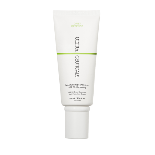 Ultraceuticals Daily Defence Moisturising Sunscreen SPF 50 Hydrating for broad-spectrum UVA and UVB protection with lasting hydration.
