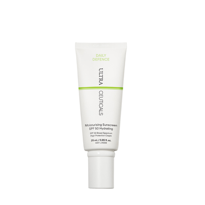 Ultraceuticals Daily Defence Moisturising Sunscreen SPF 50 Hydrating Mini 25ml with broad-spectrum sun protection and hydrating skincare benefits for dry and dehydrated skin.