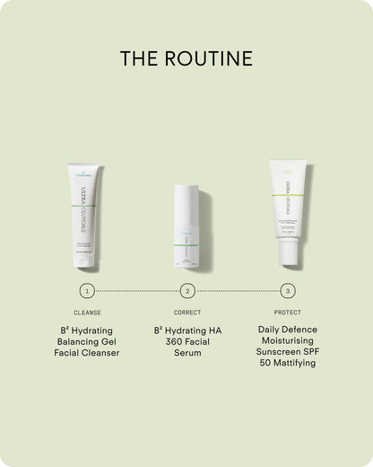 Ultraceuticals Daily Defence Moisturising Sunscreen SPF 50 Mattifying as the final morning skincare step for broad-spectrum protection, hydration and a matte finish.
