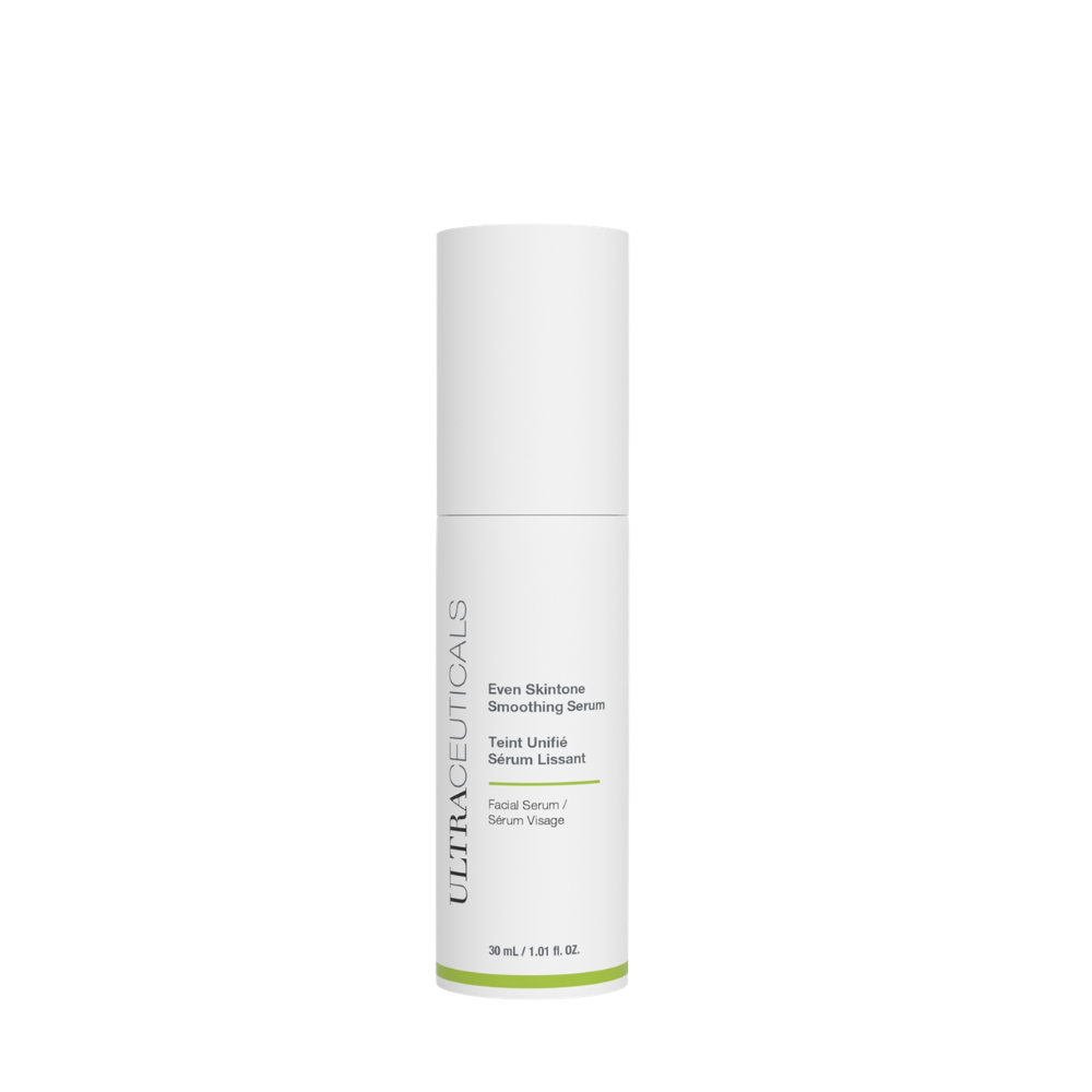 Ultraceuticals Even Skintone Smoothing Serum for uneven texture, dullness and congestion with AHA, BHA and niacinamide resurfacing complex.