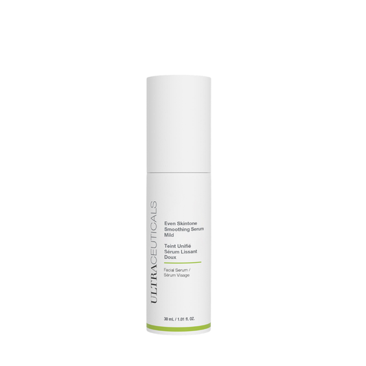 Ultraceuticals Even Skintone Smoothing Serum Mild for uneven texture, congestion and dullness with gentle AHA, BHA and niacinamide exfoliation.