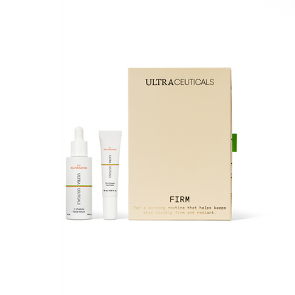 Ultraceuticals Firm Holiday Gift Set with Ultraceuticals C+ Rejuvenating C Chebula Facial Serum 30ml and Ultraceuticals Pro-Collagen Eye Cream 15ml for firmer, more radiant skin.