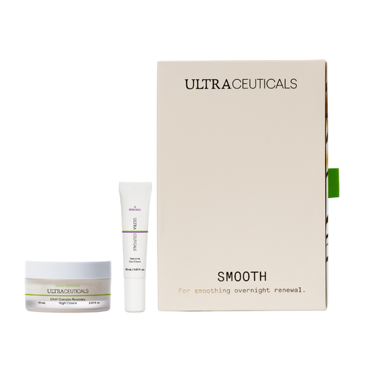 Ultraceuticals Smooth Holiday Gift Set with Ultraceuticals A Renewal Retinome Eye Cream 15ml and Ultraceuticals DNA³ Complex Recovery Night Cream 60ml for fine lines, wrinkles and skin renewal.