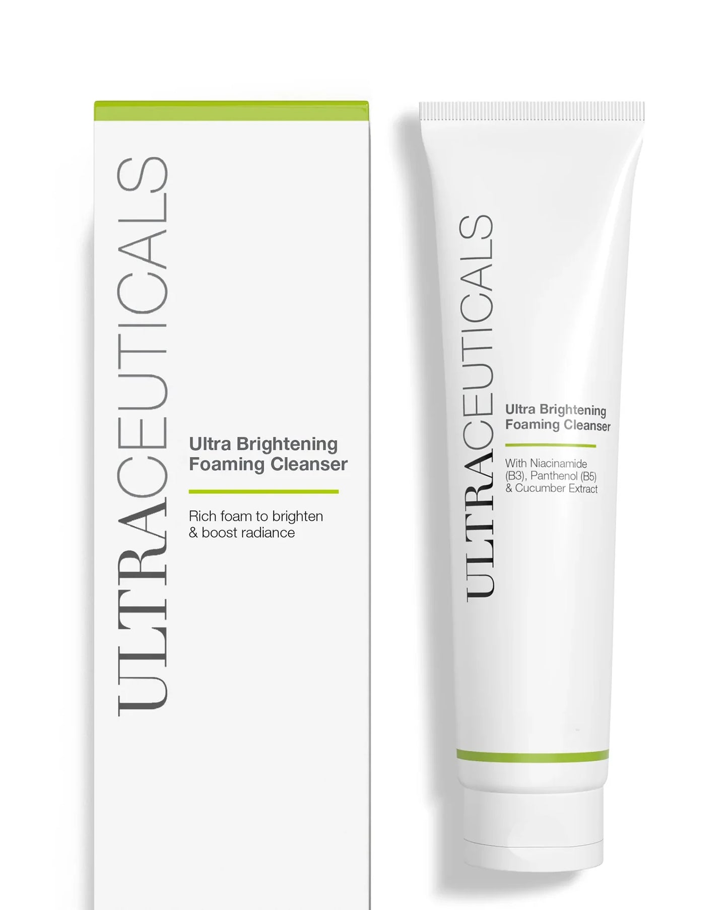 Ultraceuticals Ultra Brightening Foaming Cleanser with niacinamide and panthenol for daily cleansing, makeup removal and a brighter, more radiant complexion.