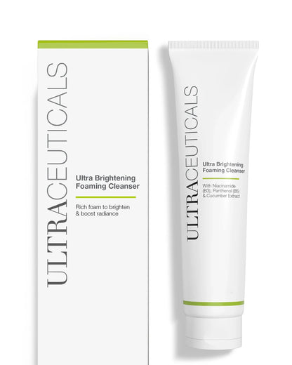 Ultraceuticals Ultra Brightening Foaming Cleanser with niacinamide and panthenol for daily cleansing, makeup removal and a brighter, more radiant complexion.