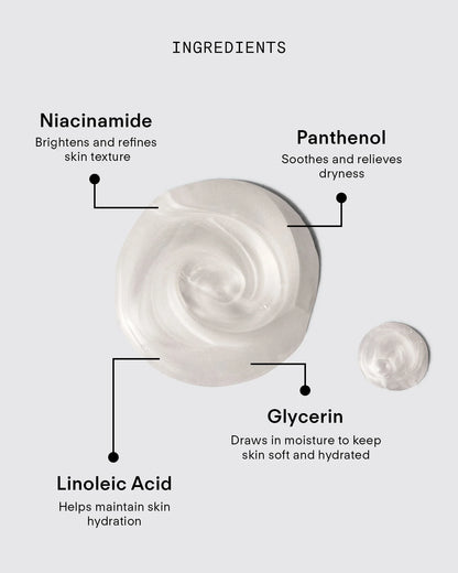 Ultraceuticals Ultra Brightening Foaming Cleanser with niacinamide, panthenol, glycerin and linoleic acid to support brighter, smoother and hydrated skin.