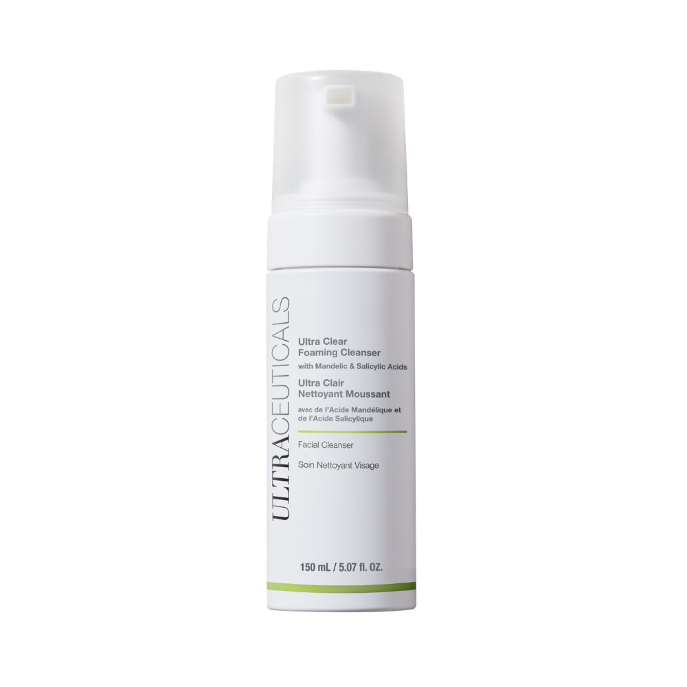 Ultraceuticals Ultra Clear Foaming Cleanser with salicylic acid and mandelic acid for congestion, excess oil and clearer-looking skin.