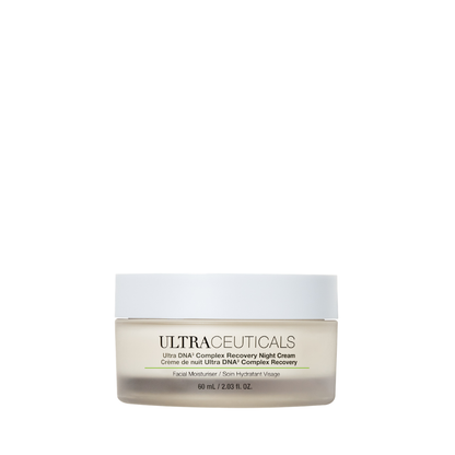 Ultraceuticals Ultra DNA³ Complex Recovery Night Cream award-winning overnight moisturiser for skin recovery hydration smoothness and overnight barrier support.