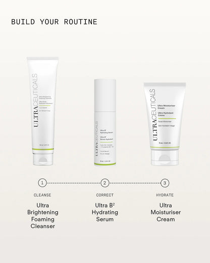 Ultraceuticals Ultra Moisturiser Cream skincare routine for hydration support with cleanser serum and moisturiser for balanced skin.