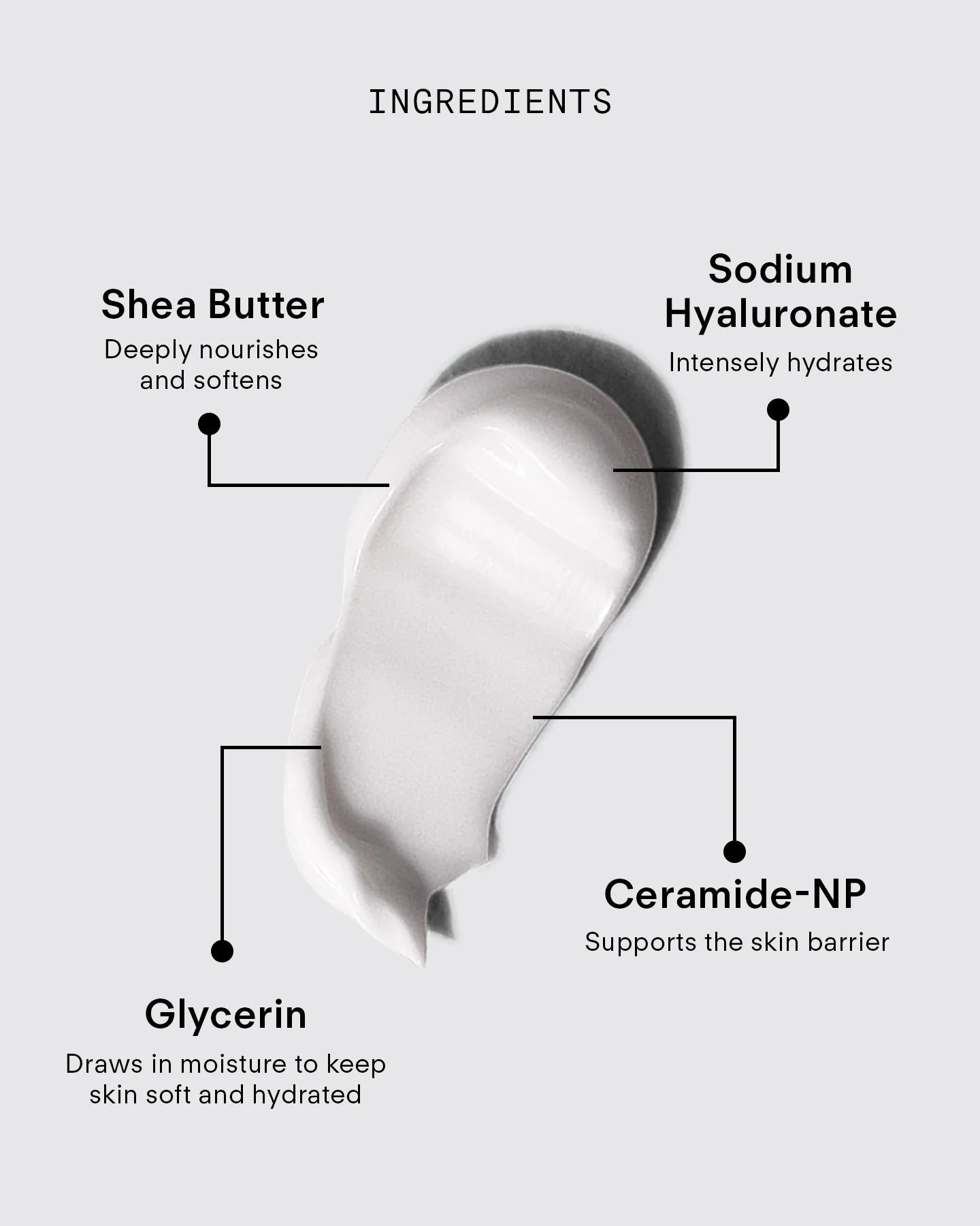 Ultraceuticals Ultra Moisturiser Cream with shea butter sodium hyaluronate ceramide NP and glycerin for hydration and barrier support.