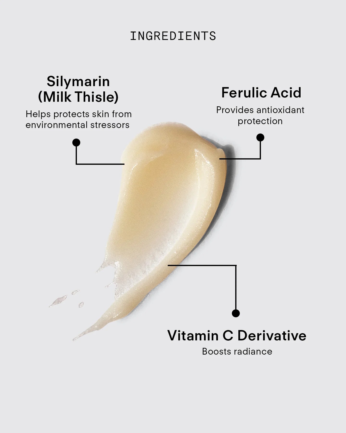 Ultraceuticals Ultra Protective Antioxidant Complex with silymarin, ferulic acid and vitamin C derivative for antioxidant defence and brighter-looking skin.