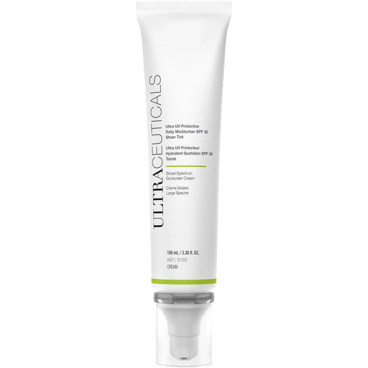 Ultraceuticals Ultra UV Protective Daily Moisturiser SPF30 Sheer Tint lightweight broad-spectrum sunscreen with a radiant sheer tint for daily wear.