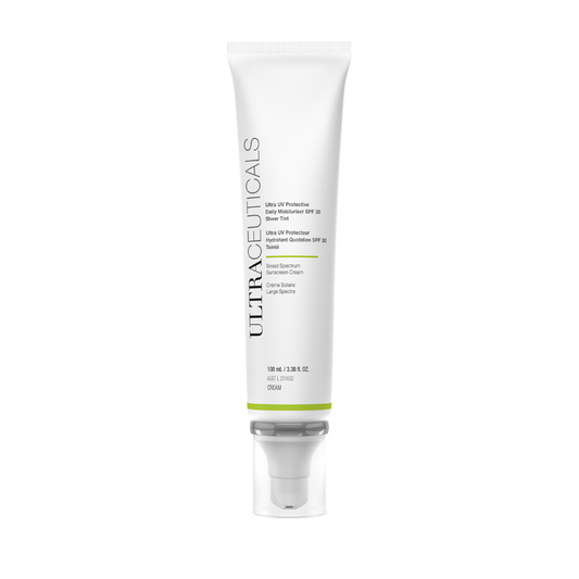 Ultraceuticals Ultra UV Protective Daily Moisturiser SPF30 Sheer Tint lightweight broad-spectrum sunscreen with a radiant sheer tint for daily wear.