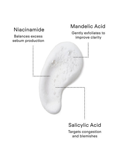 Ultraceuticals Z Clear Foaming Facial Cleanser with Niacinamide, Mandelic Acid and Salicylic Acid for oil control, congestion and blemishes.
