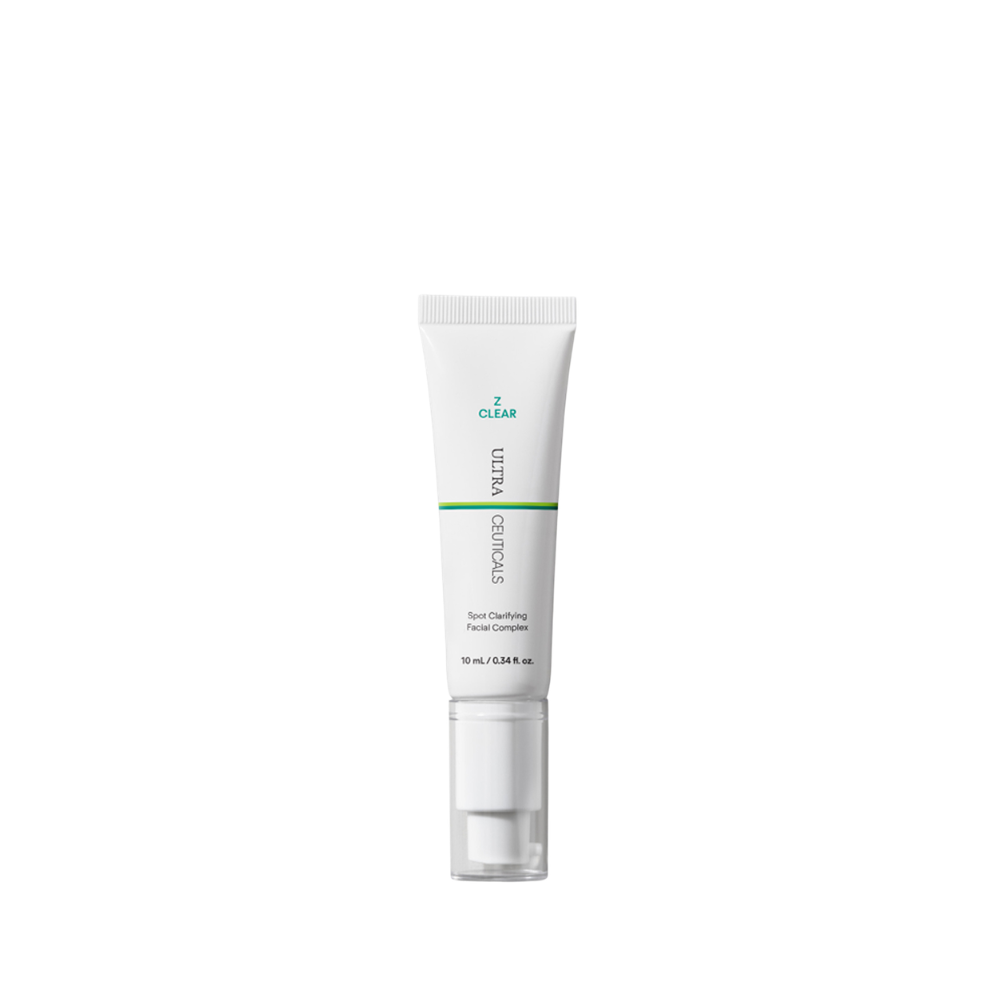 Ultraceuticals Z Clear Spot Clarifying Facial Complex targeted blemish treatment with mandelic acid and salicylic acid for congested breakout-prone skin.