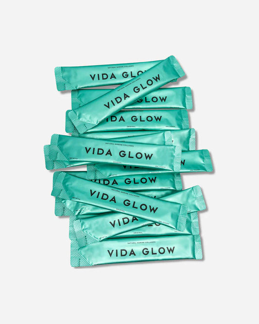 Vida Glow Natural Marine Collagen - Original single-serve collagen sachets for convenient daily skin, hair and nail support.