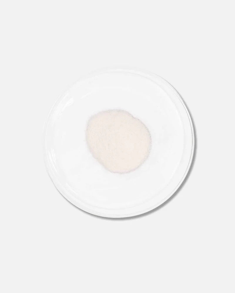Vida Glow Natural Marine Collagen Peach powder texture, hydrolysed marine collagen supplement in peach flavour for daily skin support.