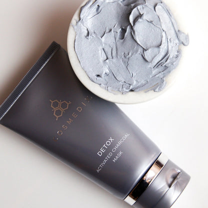 Cosmedix Detox Activated Charcoal Mask gentle clarifying treatment for smoother, purified skin.