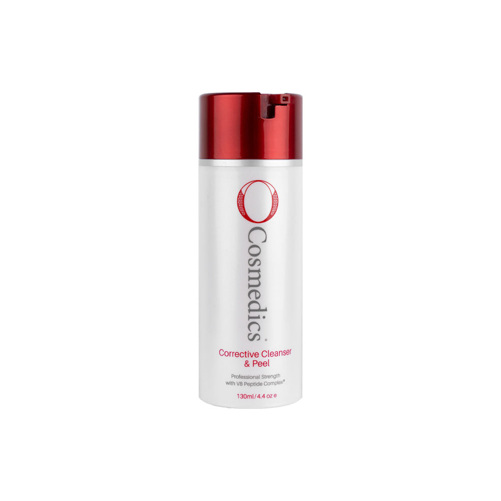 O Cosmedics Sale. Corrective Cleanser & Peel. O Cosmedics Corrective Cleanser & Peel is suitable for oily, combination, congested and acne prone skin. This O Cosmedics cleanser contains Lactic Acid, Salicylic Acid. Gently purifies, exfoliates, rebalances and regulates oil production
